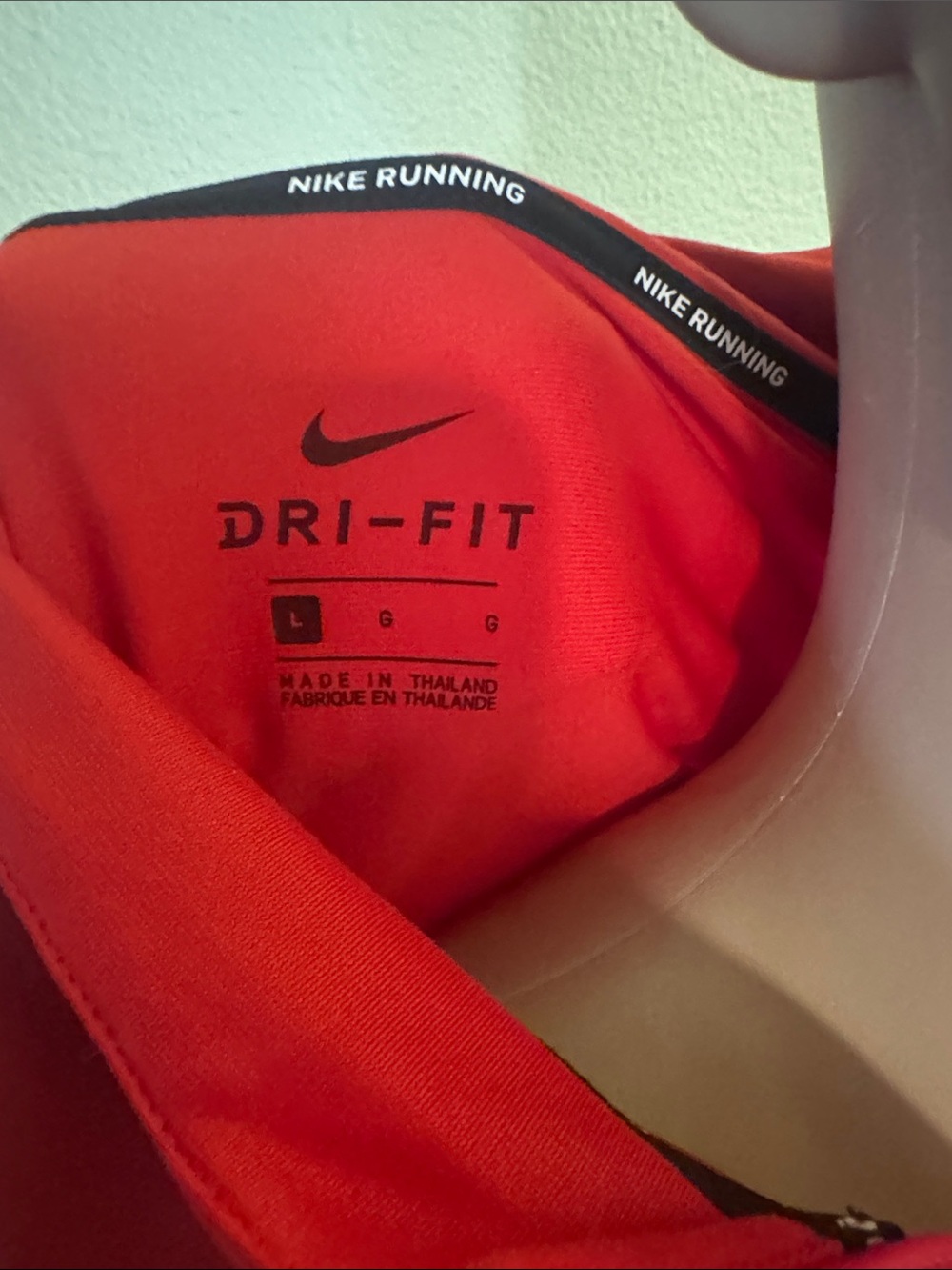 Nike Red Men's Quarter-Zip Pullover with White Zip Placket - Picture 6 of 6